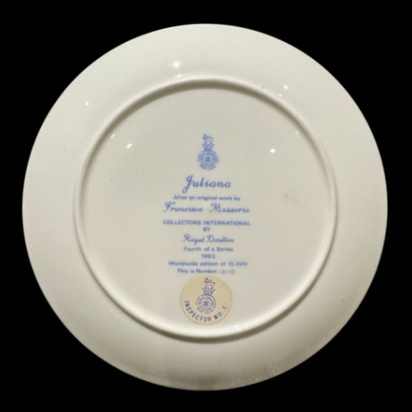 Vintage Royal Doulton Collector Plate "Juliana" by Francisco Masseria, 1983 - Picture 2 of 2